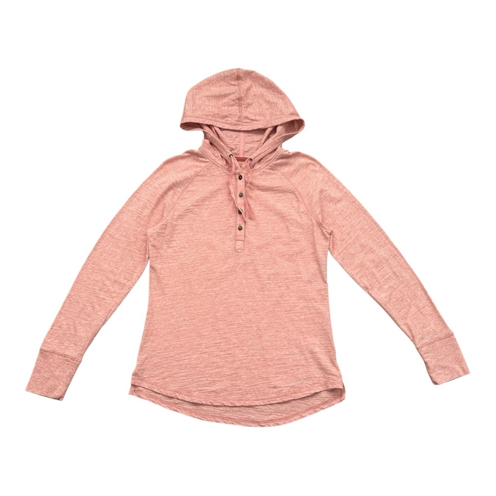 Carhartt Women’s Lightweight Coleharbor Slub Henley Hoodie Peach Heather Size S